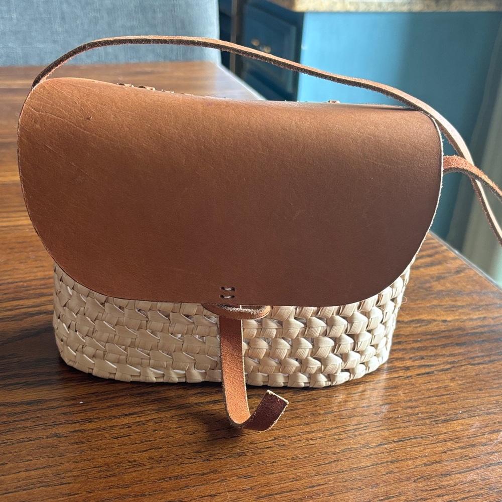 Soludos Merida Cross Body Woven And Leather Bag